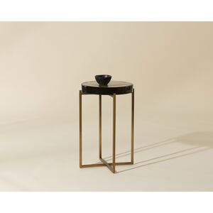 Sheena 22 X 15 inch Clear / Antique Brass End Table